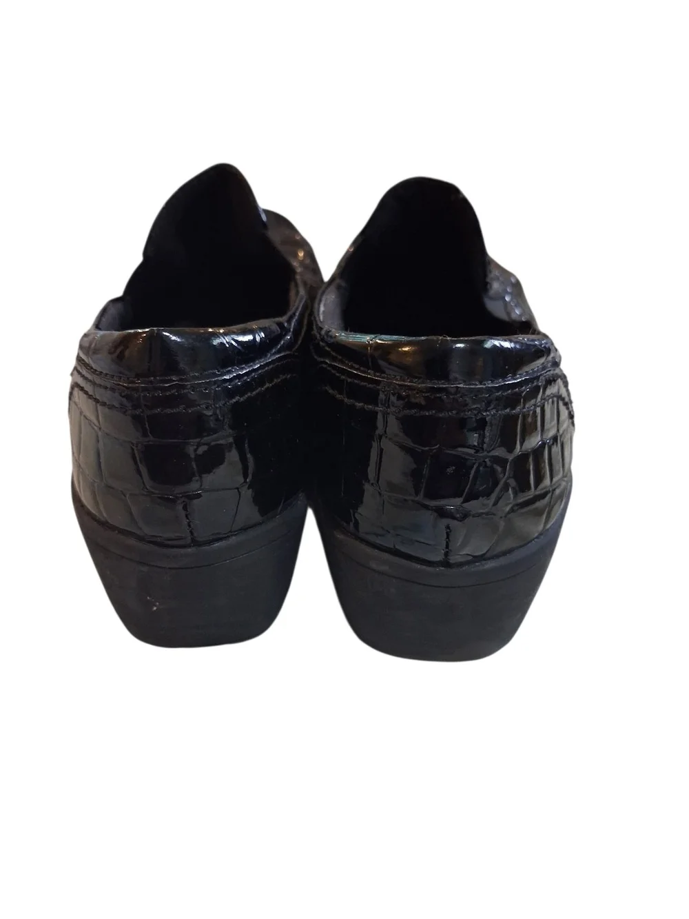 Clarks Black Croc-Pattern Slip-On Loafers